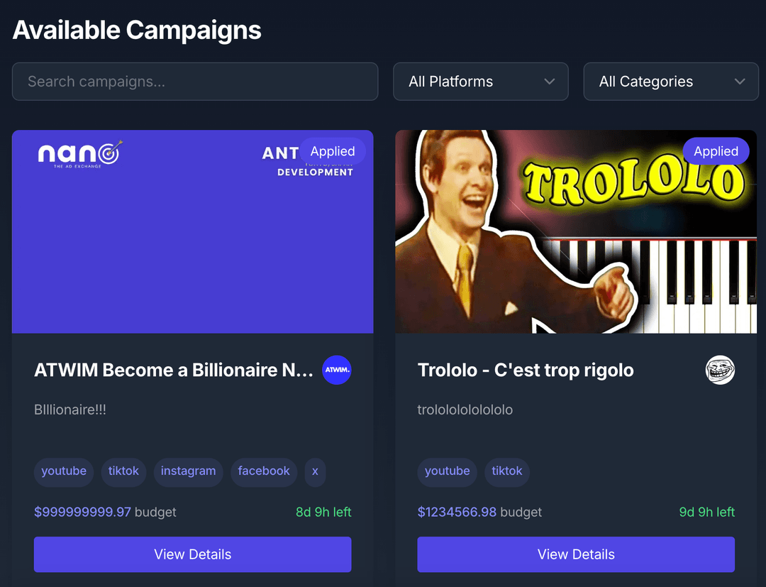 Choose Your Campaigns